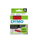 Märkband Dymo D1 Svart/Röd  12 mm