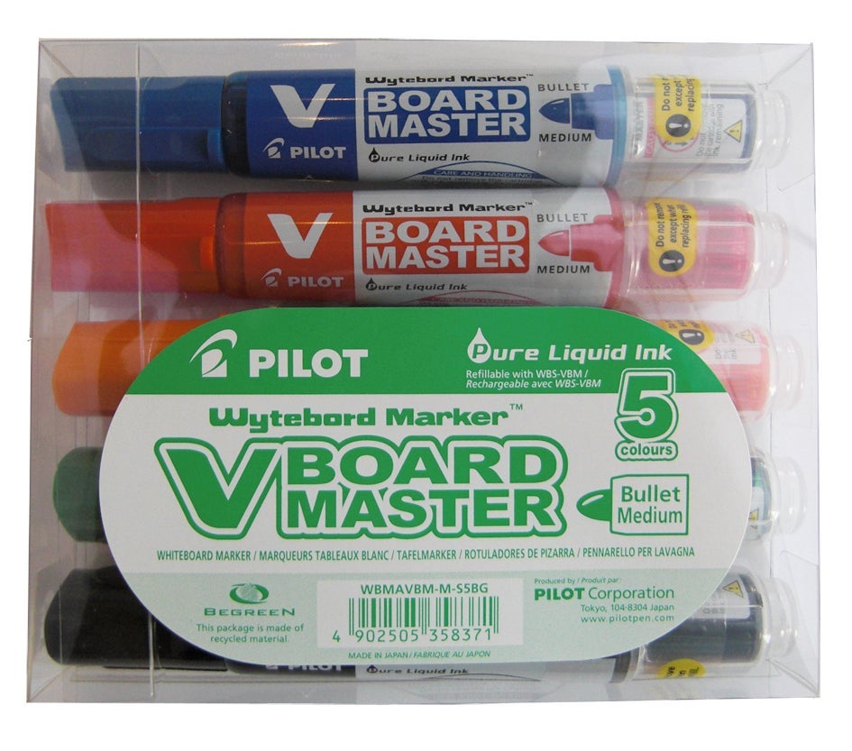 Whiteboard-penna Pilot V Board 5-set