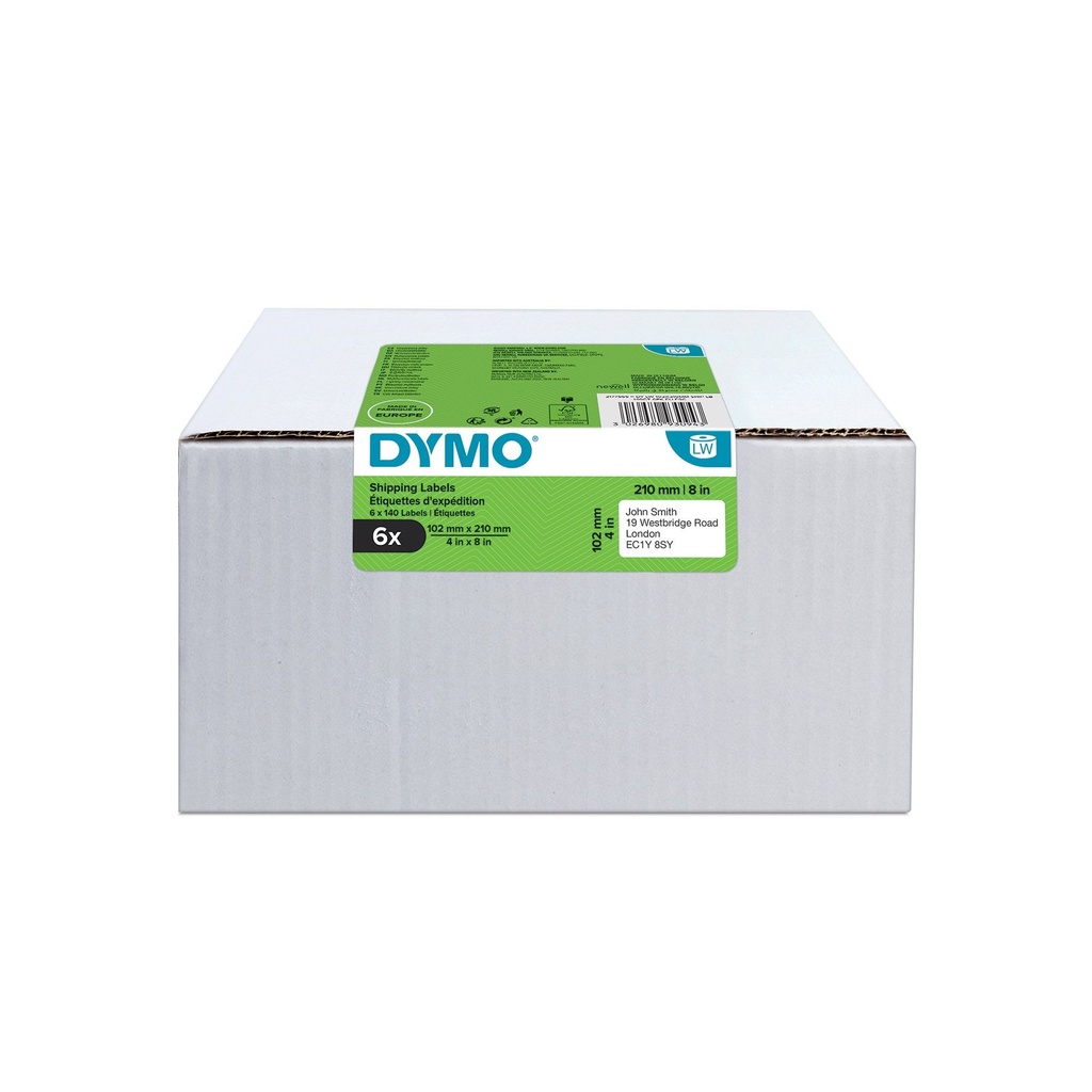 Frankeringsetikett Dymo 102 x 210 mm 6 st/fp