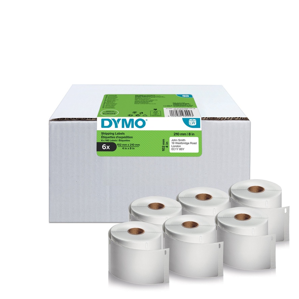 Frankeringsetikett Dymo 102 x 210 mm 6 st/fp