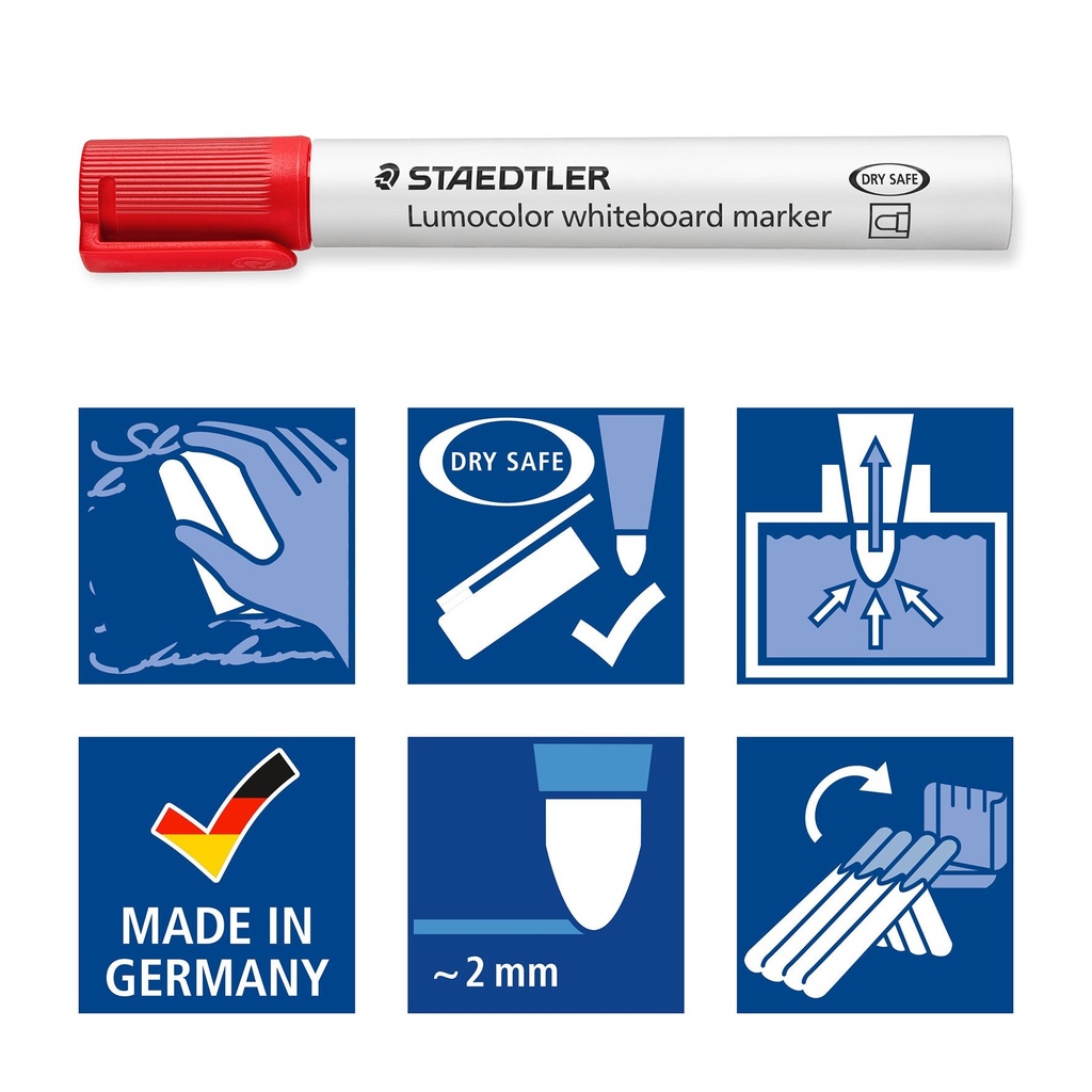 Whiteboard-penna Staedtler rund 6 st/fp
