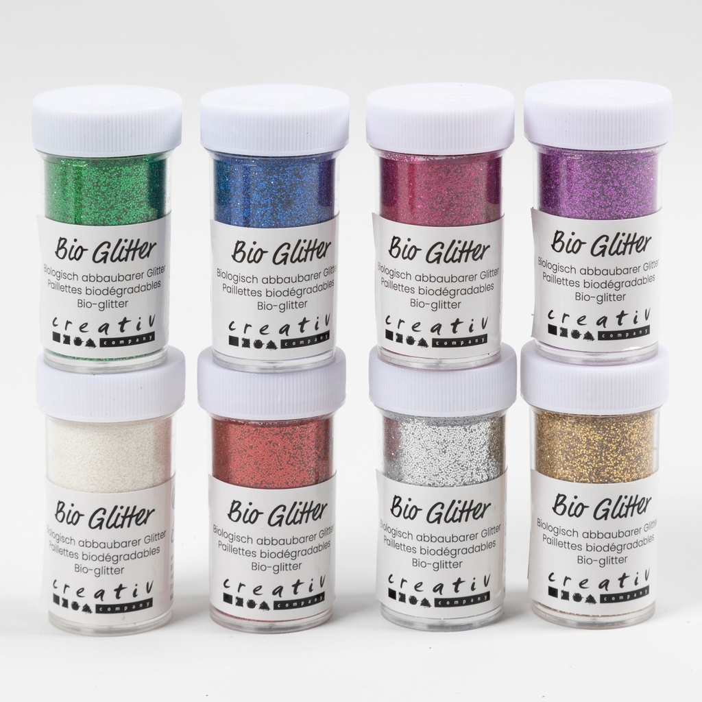Glitter biologiskt mixade färger 27mlx8/fp