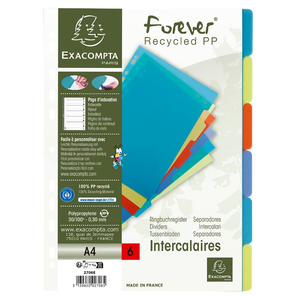 Register A4 returplast 6 flikar