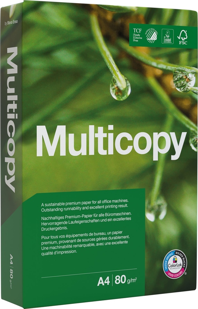 Kopieringspapper Multicopy A4 80g 500/pkt