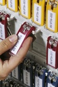 Nyckelbricka Key Clip röd 6-pack