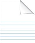 Skrivhäfte 17x21cm linjerat 14,5 mm ½ blank