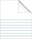 Skrivhäfte 17x21cm linjerat 14,5 mm ½ blank