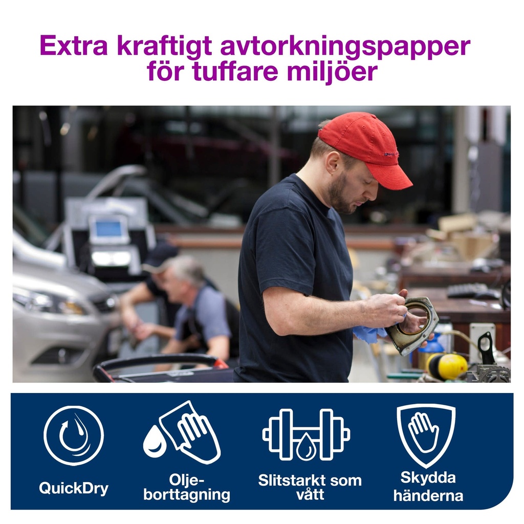 Avtorkningspapper Xtra Kraftigt Tork W1/W2 119 Meter Blå