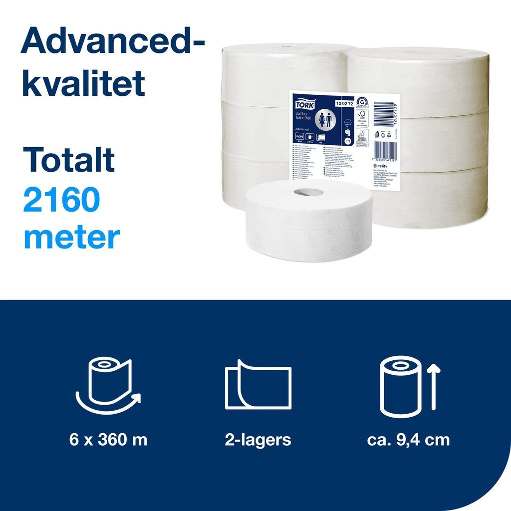 Toalettpapper Tork Advanced T1 6 st/fp