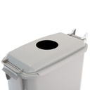 Lock med runt hål till soptunna Patricia 60 liter grå
