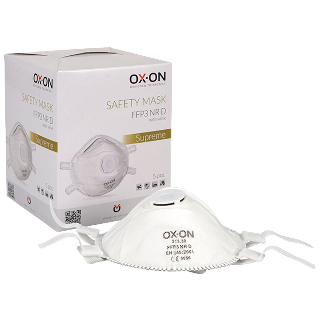 Andningsskydd med ventil FFP3 5-pack Ox-On