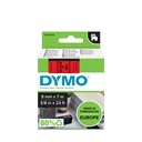 Märkband Dymo D1 svart/röd  9 mm