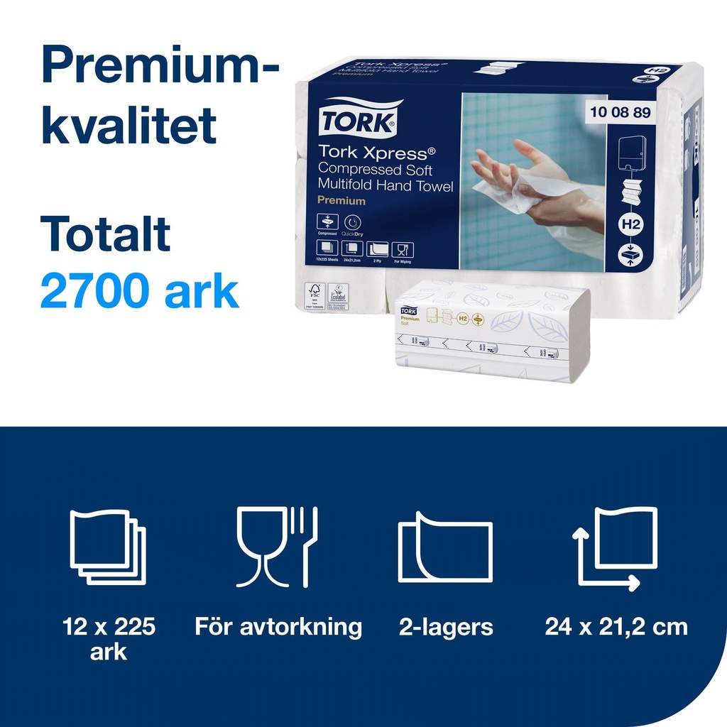 Pappershandduk Tork Xpress® Z Premium Compressed Soft 2700/trp