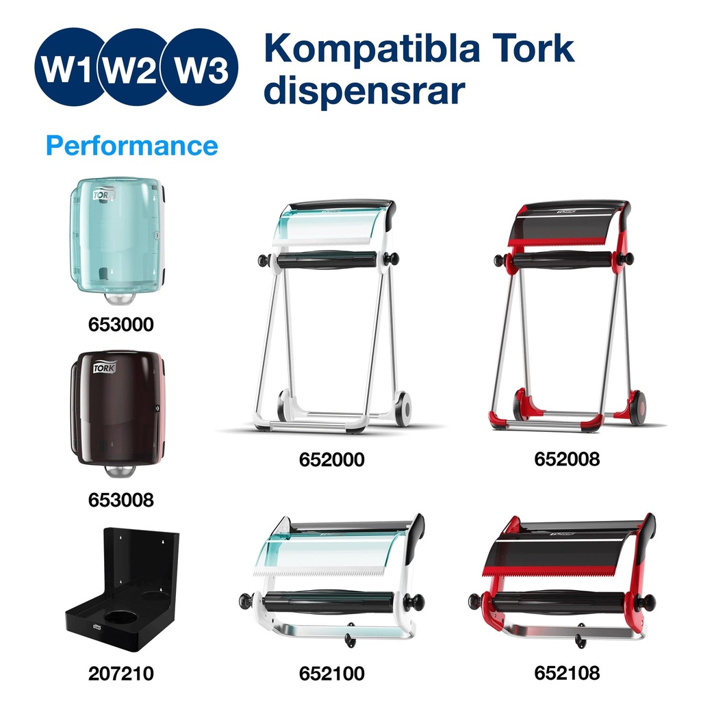 Rengöringduk Flexibel Tork W1/W2/W3 148,2 meter grå