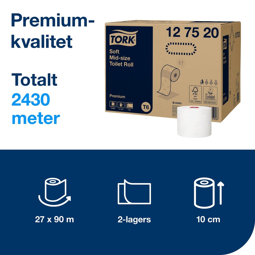 Toalettp. Tork Premium 27/fp