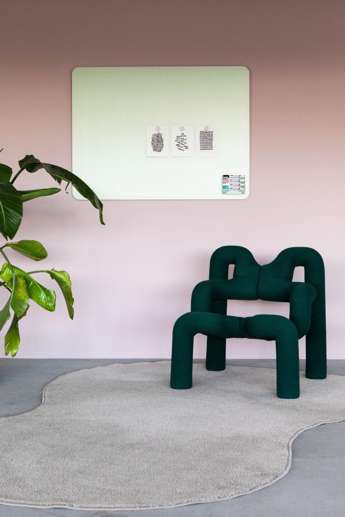 Glastavla matt rundade hörn 90x120 cm sage green