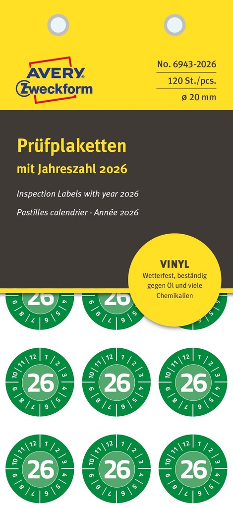 Inspektionsdatumetikett 2026 120/fp