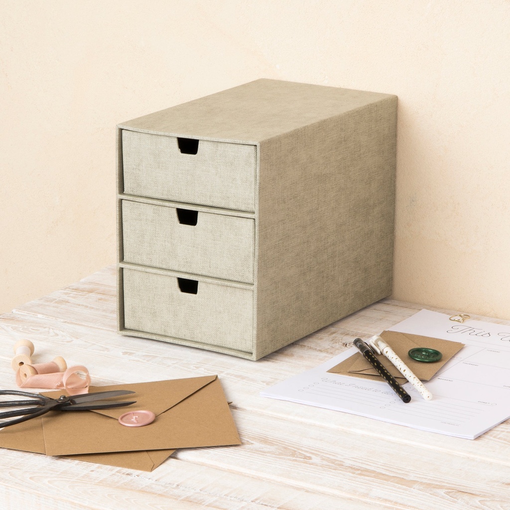 3-lådsbyrå Bigso Ingrid canvas linen