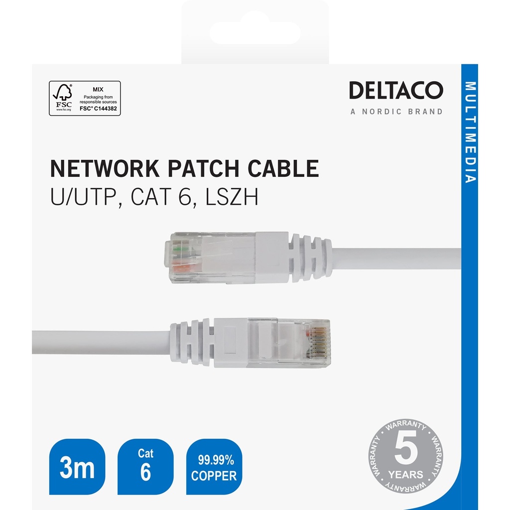 Patchkabel U/UTP Cat6 3 Meter Vit