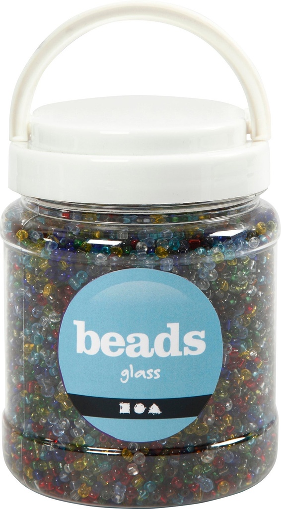 Pärlor Rocai 4 mm Mixade transparenta färger 1000g