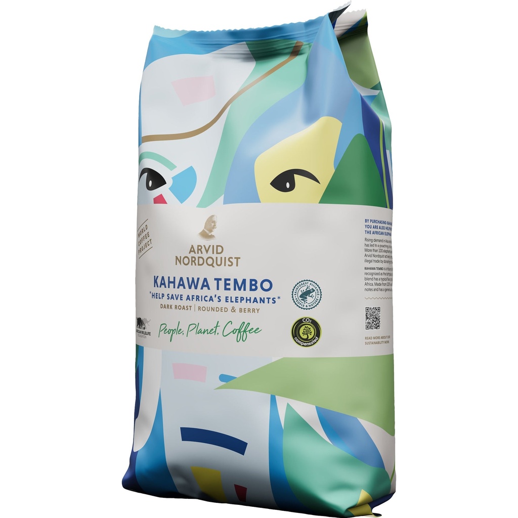 Kaffe Kahawa Tembo Hela bönor Mörk rost 750 g