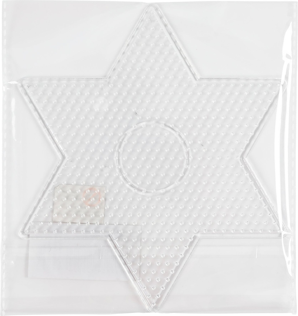 Pärlplatta stjärna 15 cm transparent