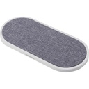 Dual QI Laddare USB-C 2x10W Vit med Grå Textil Gear