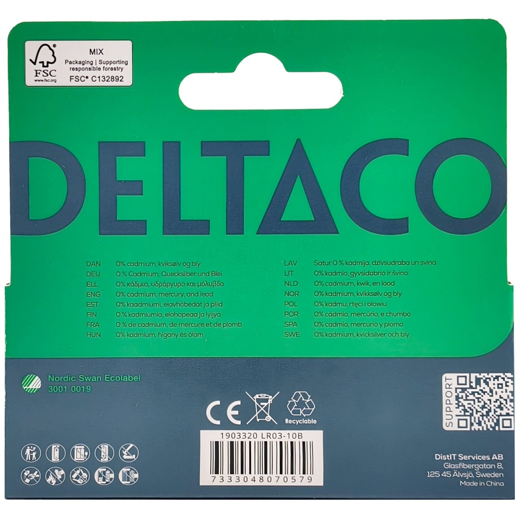 Batteri Ultimate Alkaline AAA LR03 10-pack
