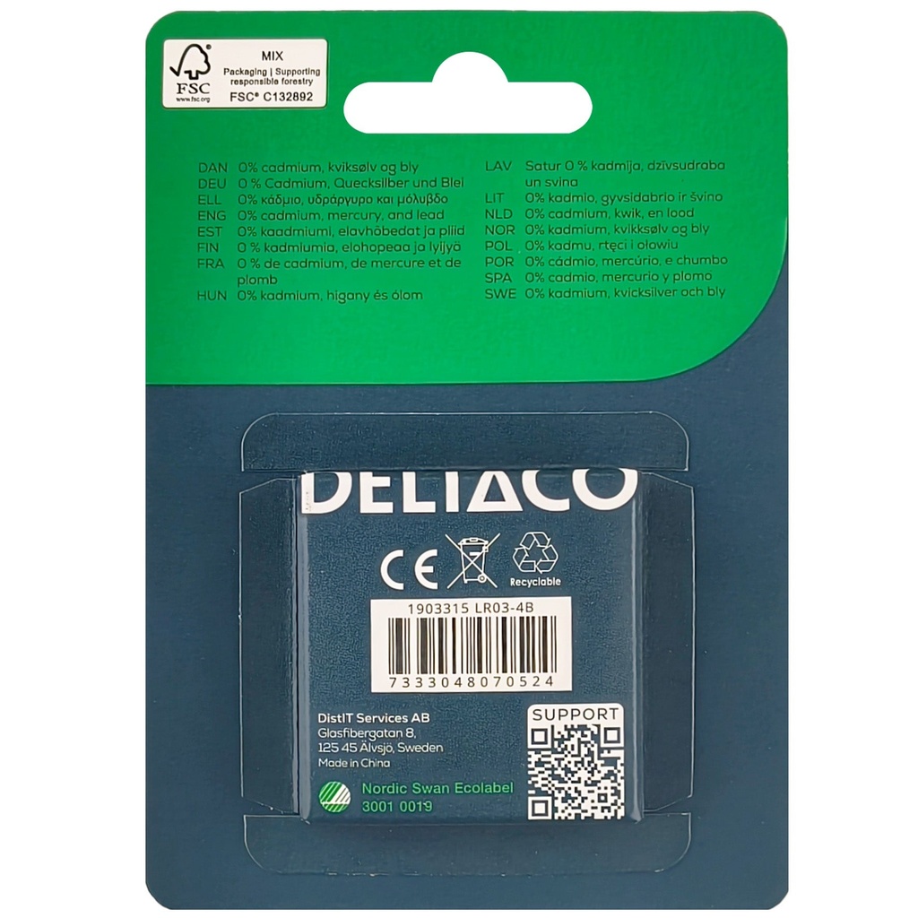 Batteri Ultimate Alkaline AAA LR03 4-pack
