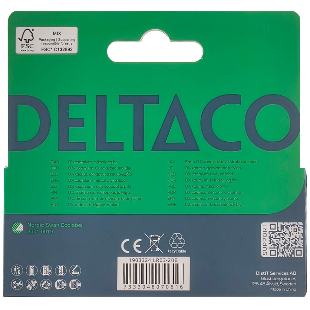Batteri Ultimate Alkaline AAA LR03 20-pack