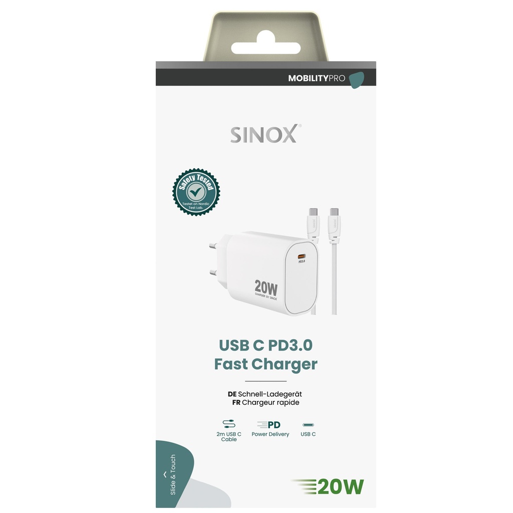 USB-C laddare 20W + USB-C-kabel