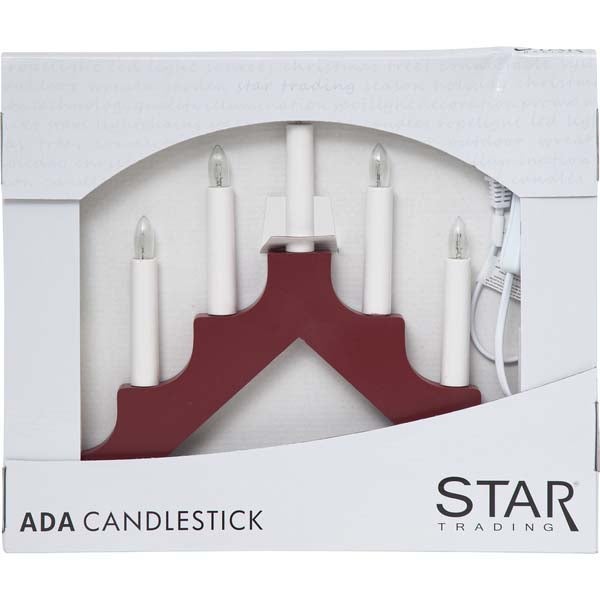 Adventsljusstake Ada 7 ljuskällor röd