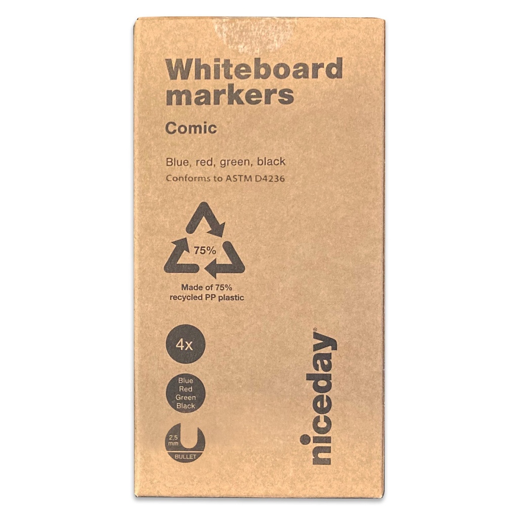 Whiteboard-penna rund spets 4 st/set
