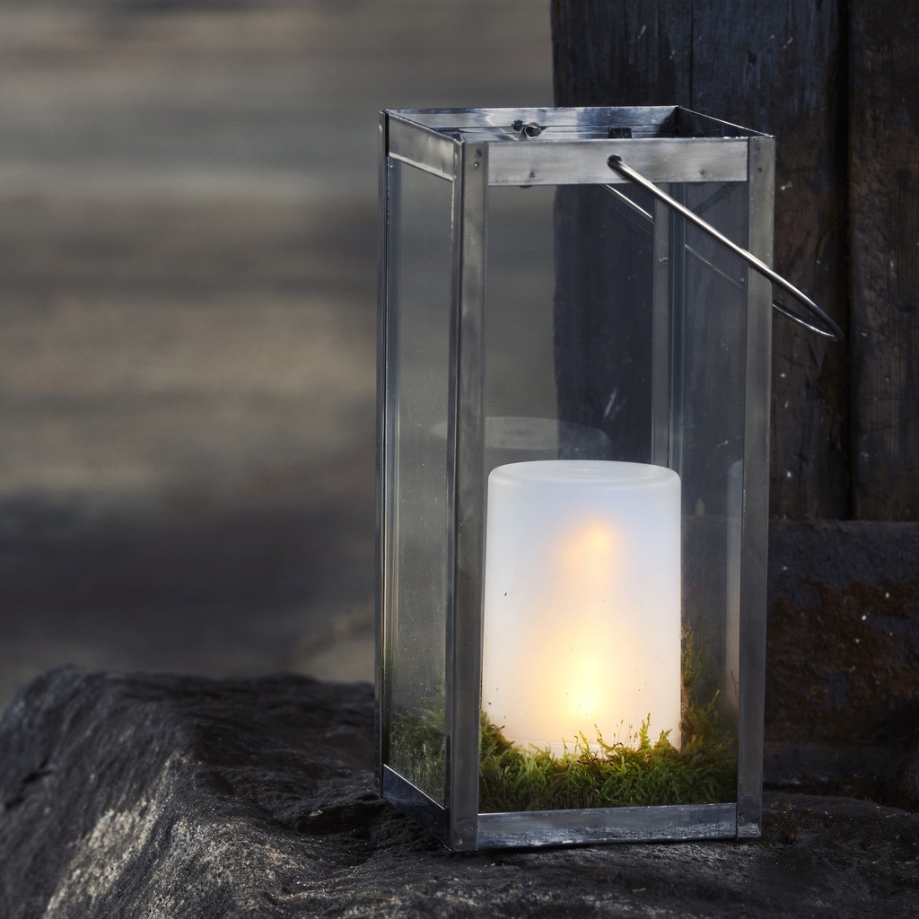 Lykta frostad LED 14,5 cm