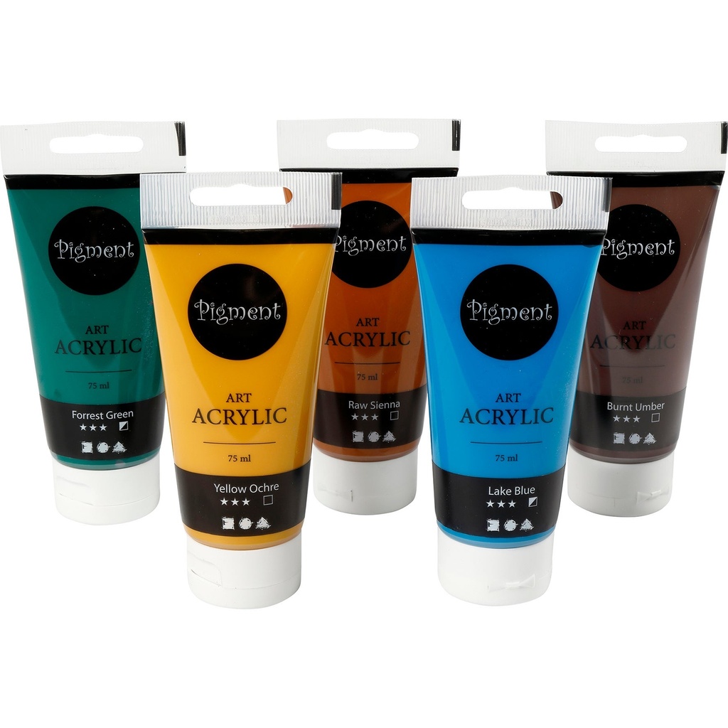 Akrylfärg Pigment naturmix 5x75ml