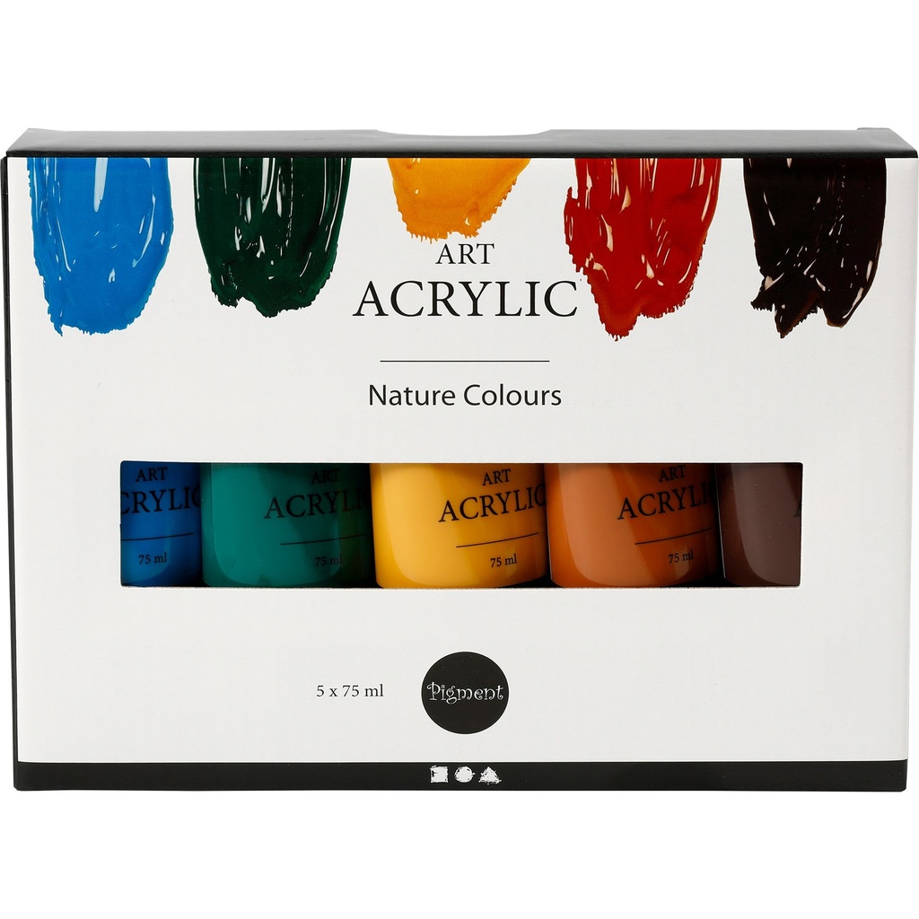 Akrylfärg Pigment naturmix 5x75ml