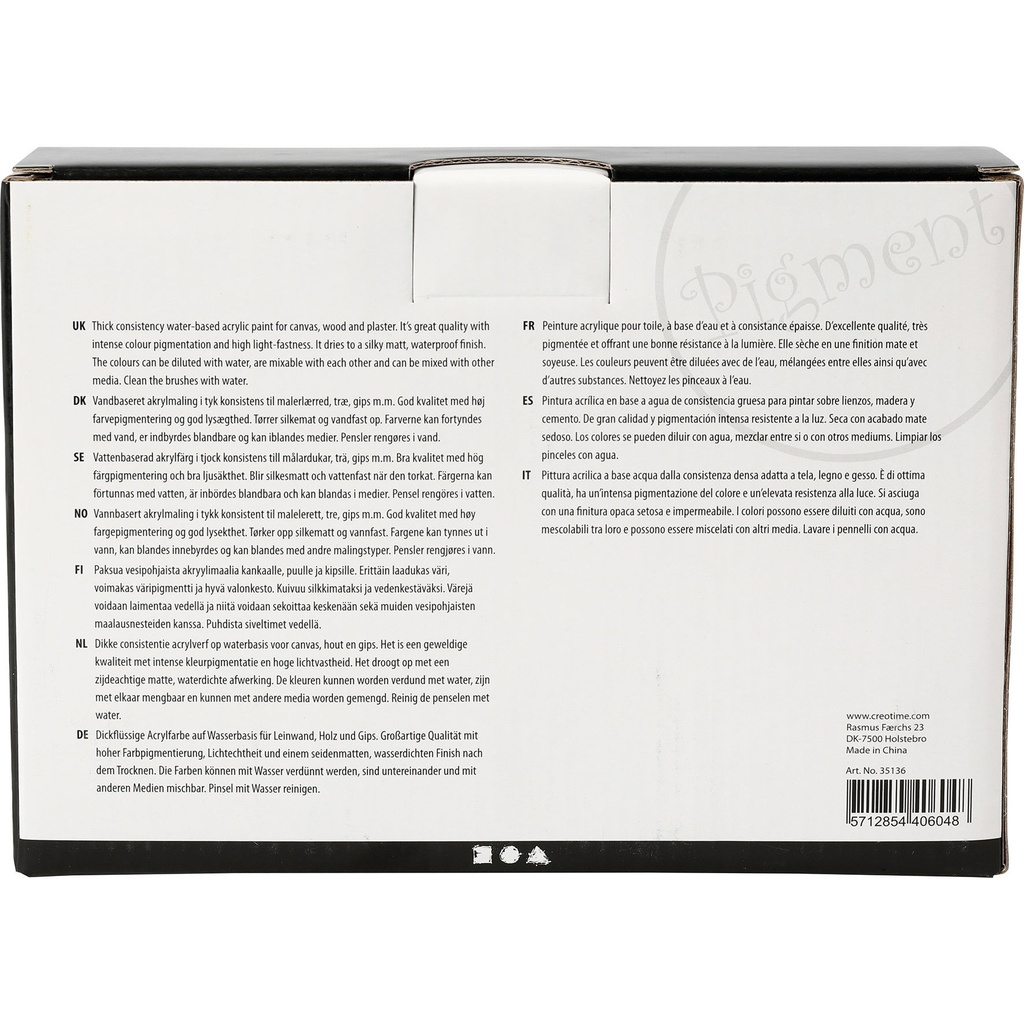 Akrylfärg Pigment naturmix 5x75ml