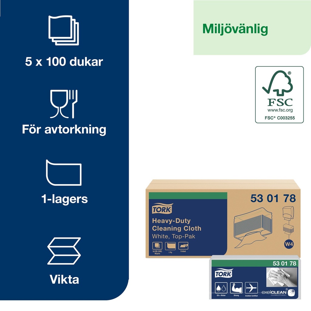 Rengöringsduk Tork Kraftig W4 105x4st/fpk