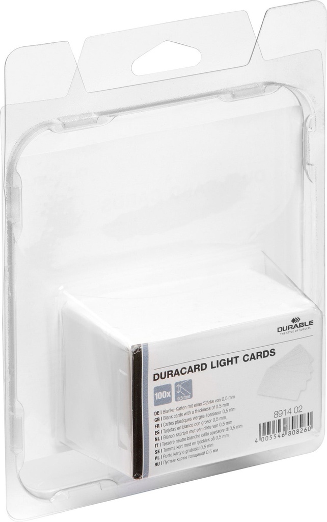 Plastkort Duracard Light 100 st/fp vit