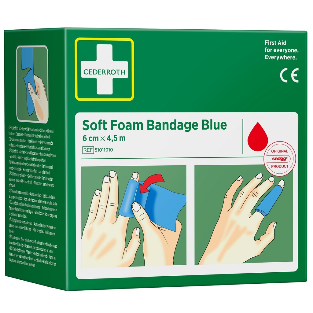 Bandage Soft Foam Bandage Blue 4,5 m x 60 mm