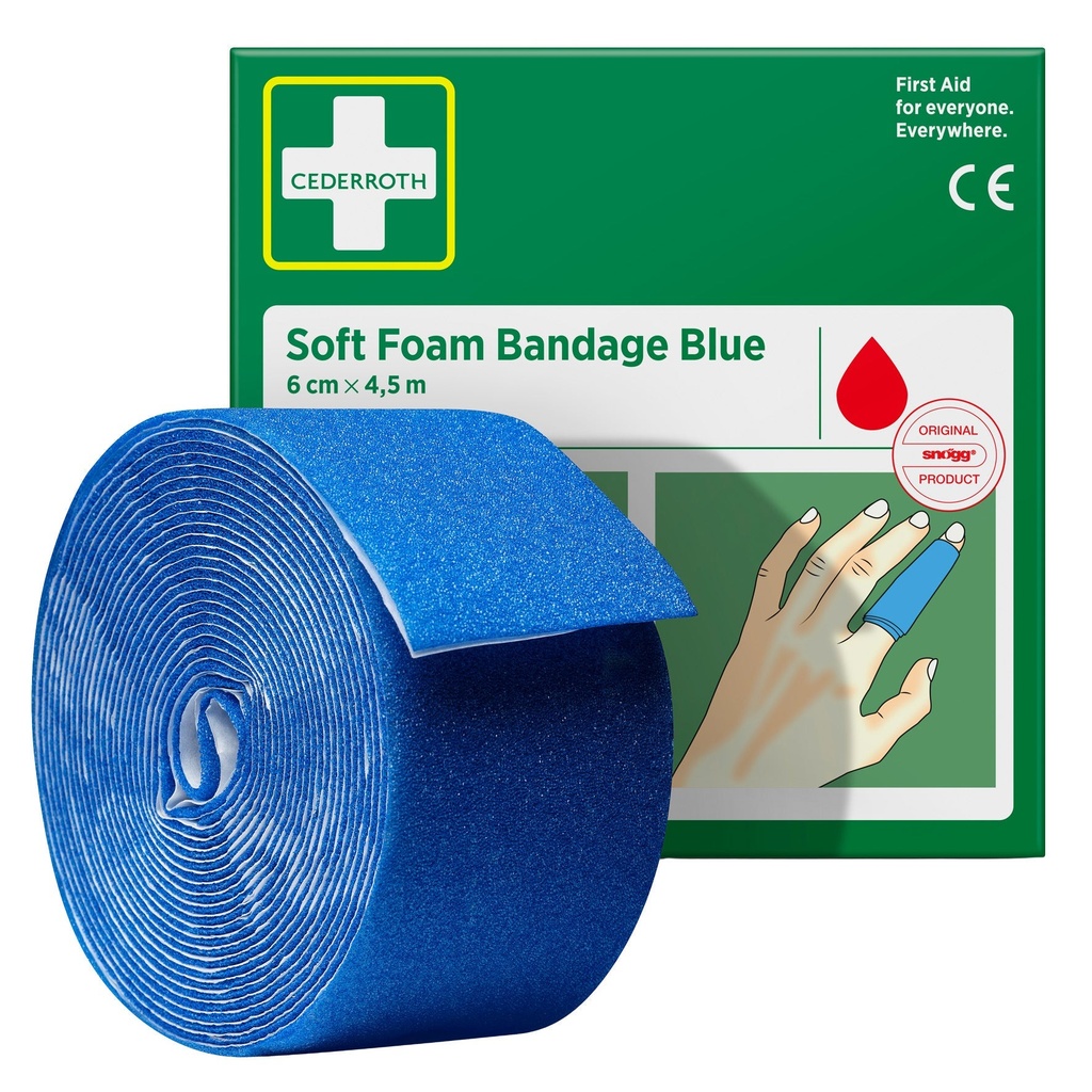 Bandage Soft Foam Bandage Blue 4,5 m x 60 mm