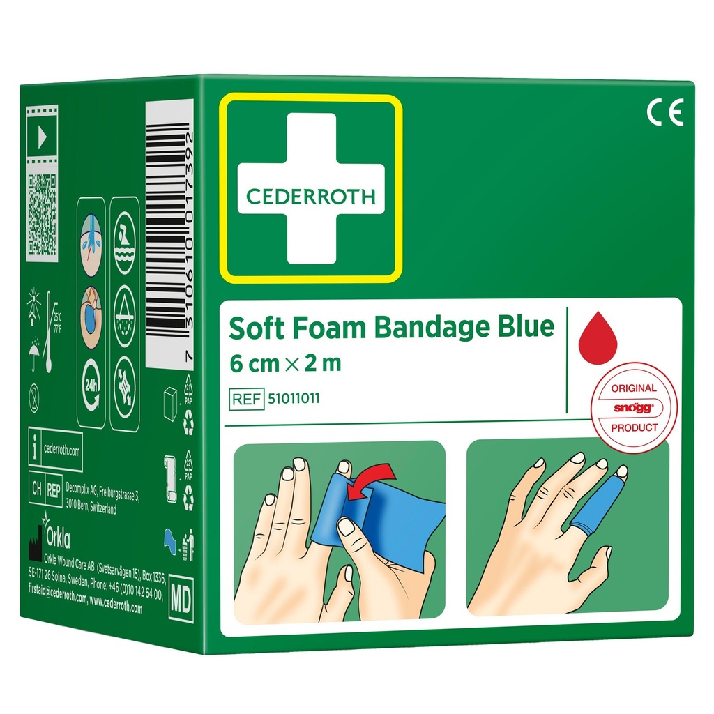 Bandage Soft Foam Bandage Blue 2 m x 60 mm