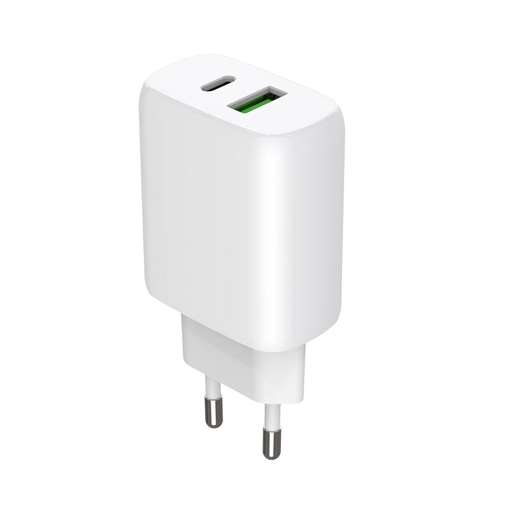 Laddare 1xUSB-C + 1xUSB-A PD/PPS 30W + 18W QC vit