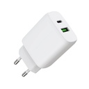 Laddare 1xUSB-C + 1xUSB-A PD/PPS 30W + 18W QC vit