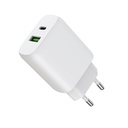 Laddare 1xUSB-C + 1xUSB-A PD/PPS 30W + 18W QC vit