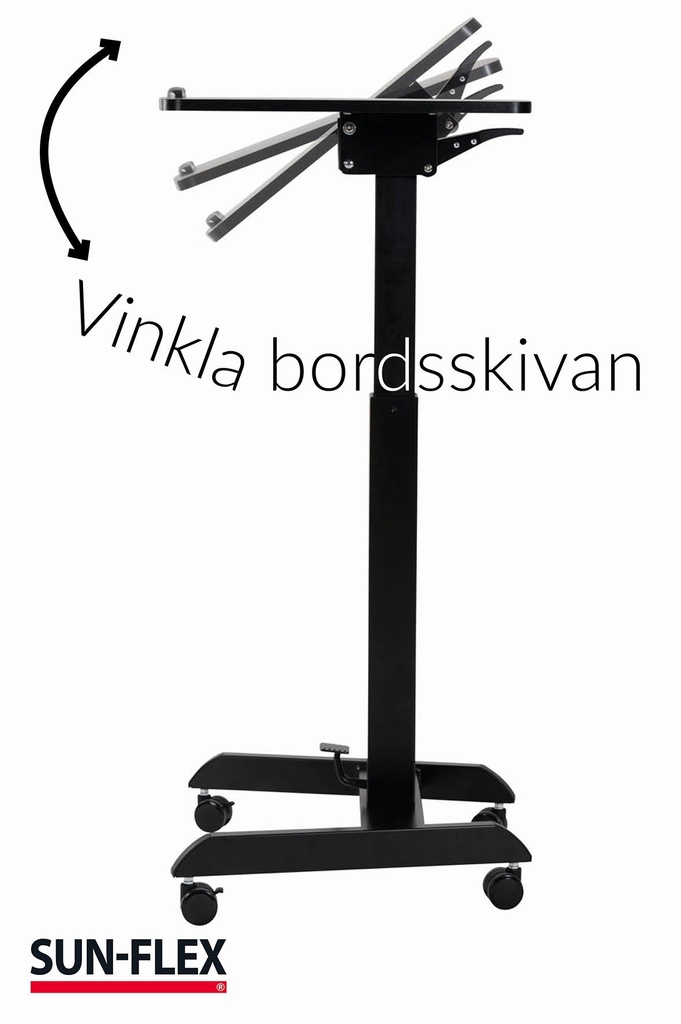 Bord manuellt Easydesk Pro 60x52 cm svart Sun-Flex