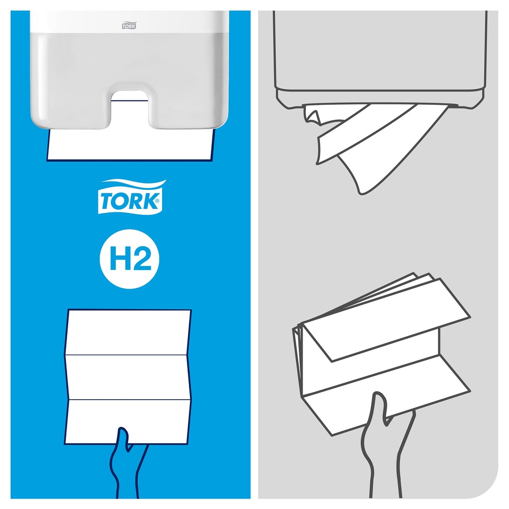 Dispenser Handduk Express Tork H2 vit