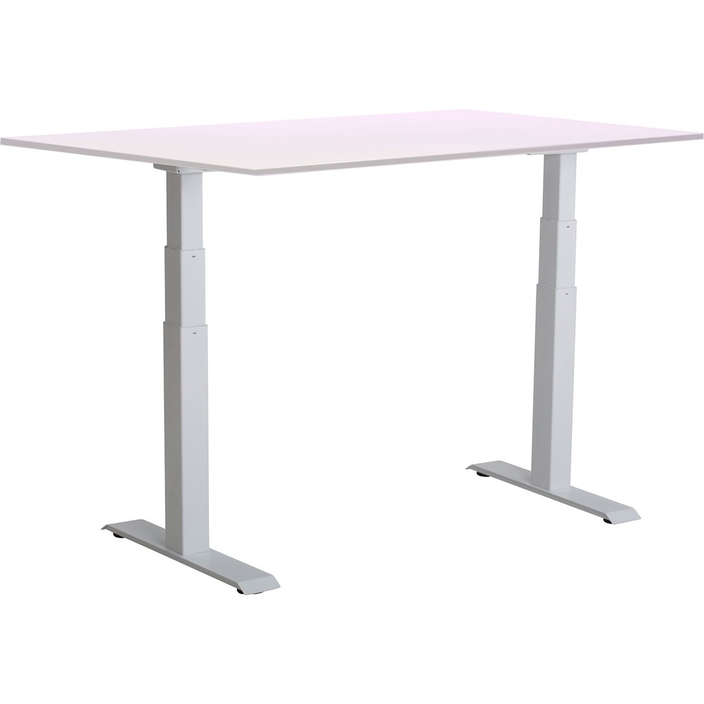 Skrivbord el Easydesk Adapt VI vit/aluminium 160x80 cm