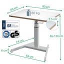 Skrivbord el höj- och sänkbart elektriskt Ergo 80x60 cm