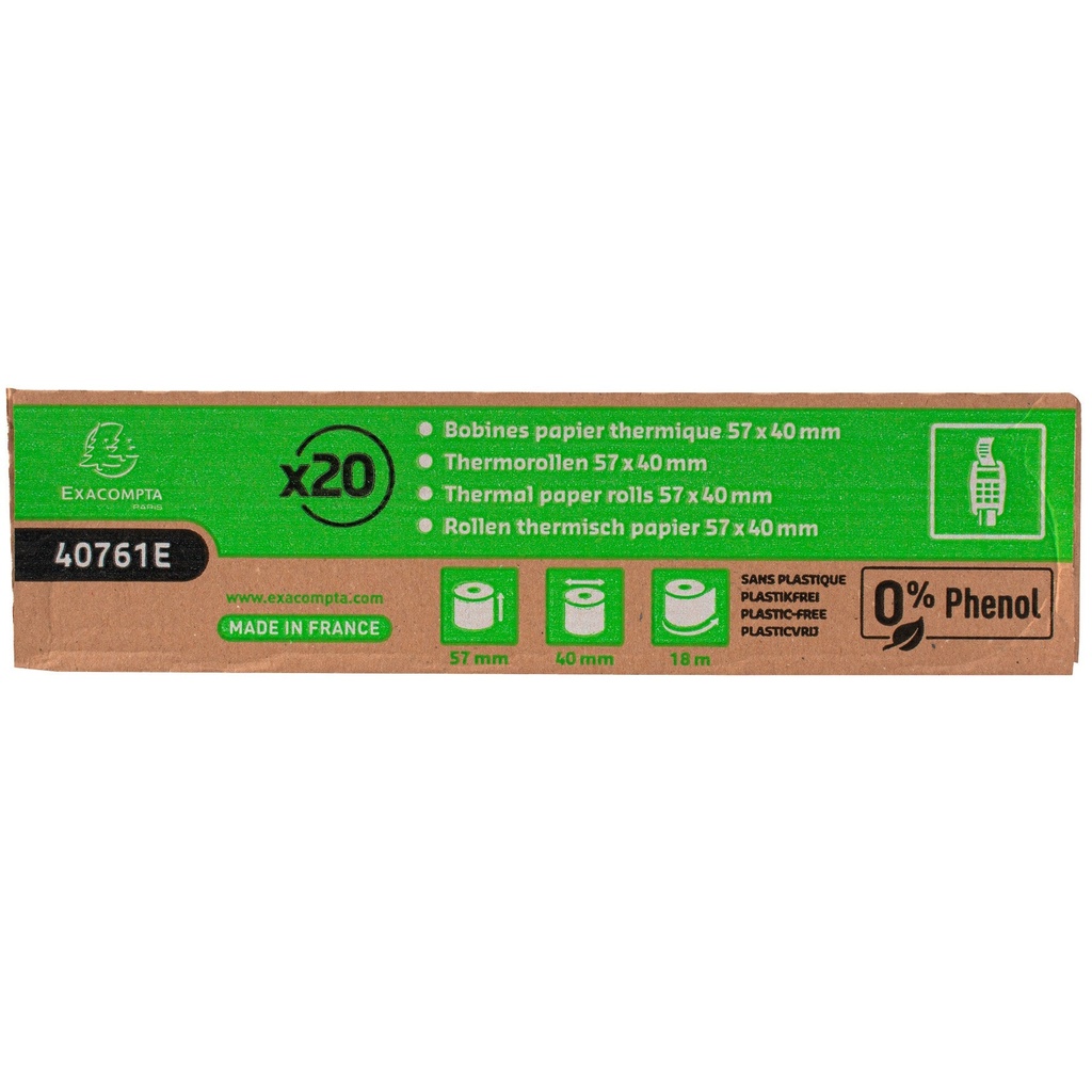 Kassarulle 57x40 mm 18 m 20-pack